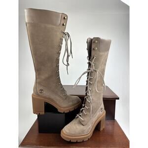 TIMBERLAND Women's Allington Heights 14" Lace Boot Taupe Grey Sz 7